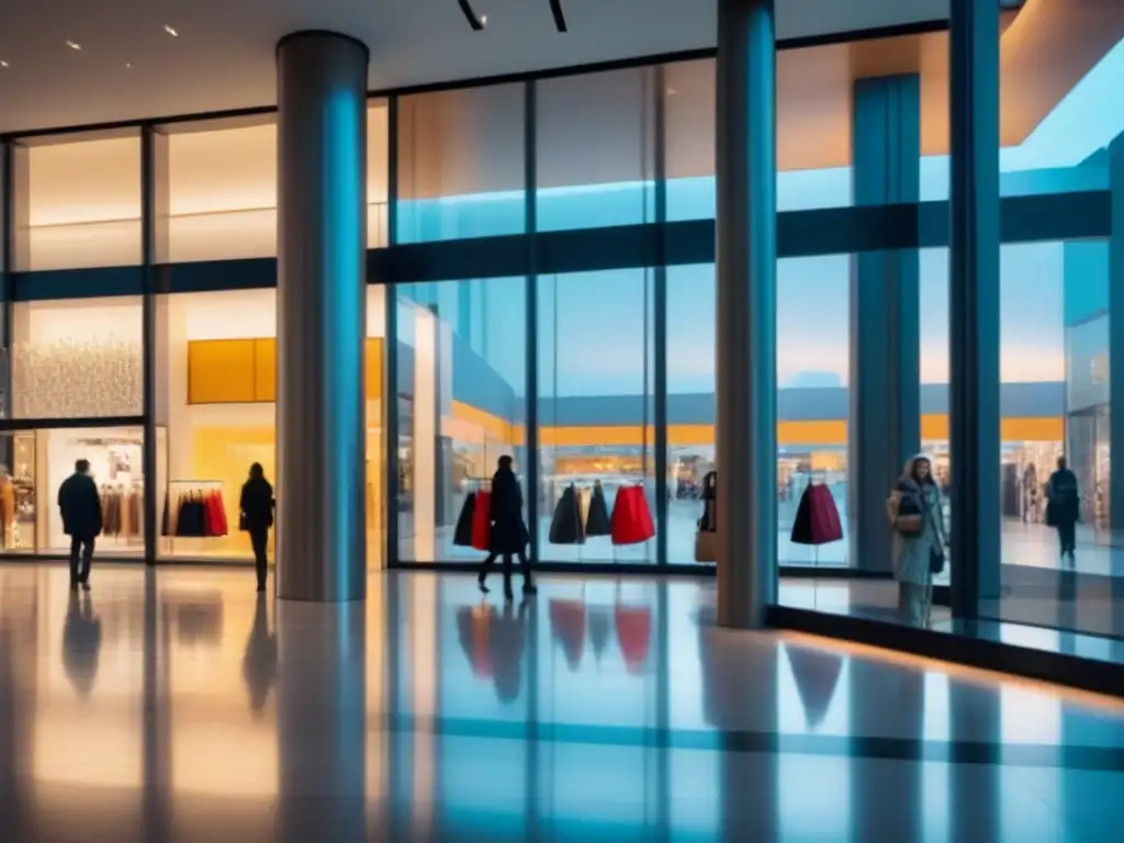 Centro comercial de lujo: exclusividad y sofisticación Fidelización de compradores de lujo en un lujoso centro comercial moderno con exclusivas tiendas y elegantes escaparates