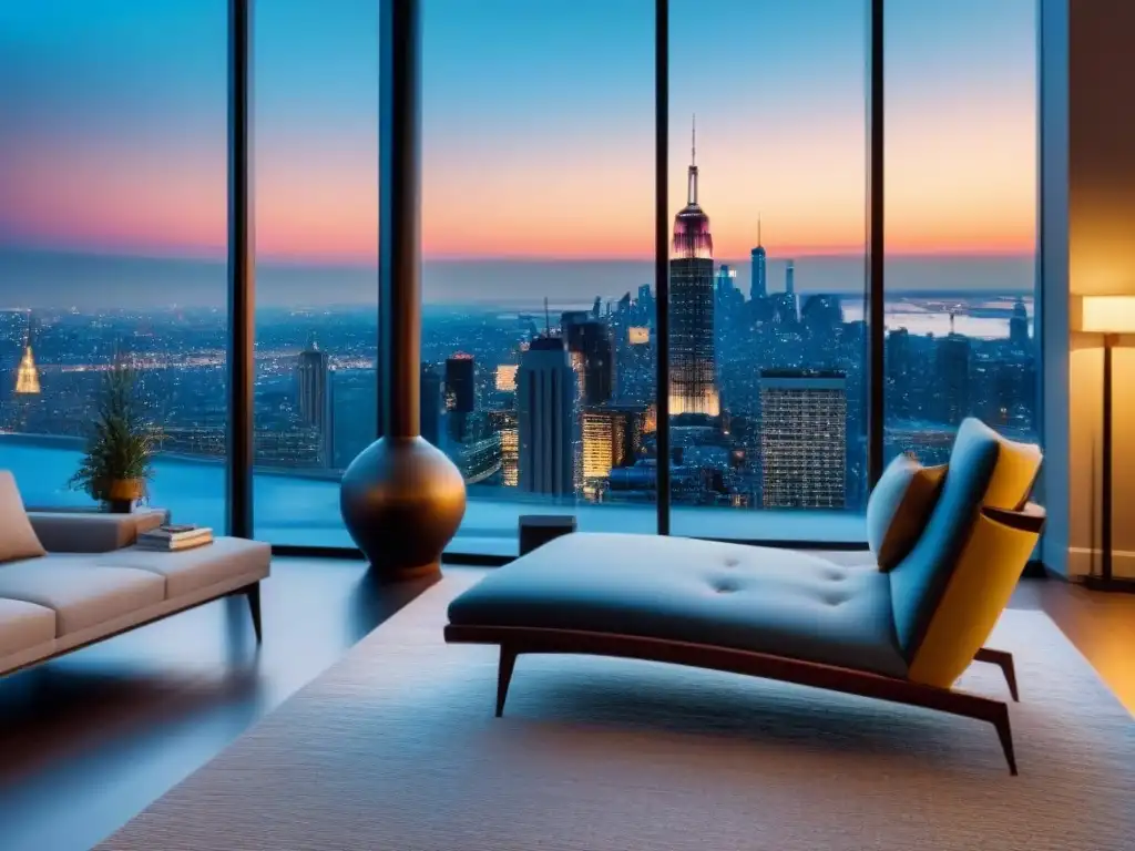 Financiación de propiedades de alto valor legal: lujoso ático moderno con vistas a la ciudad y elegante decoración contemporánea