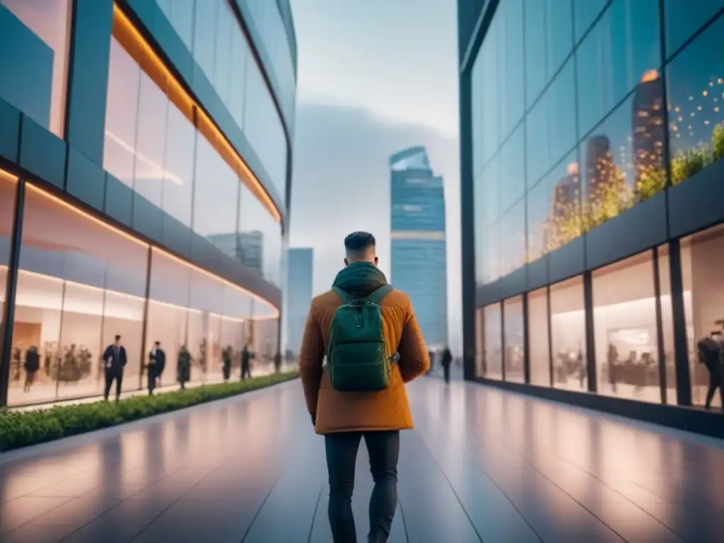 Complejo comercial futurista: arquitectura moderna en 8k Un futurista complejo comercial multifuncional con moderna arquitectura, integrando espacios verdes y diseño tecnológico
