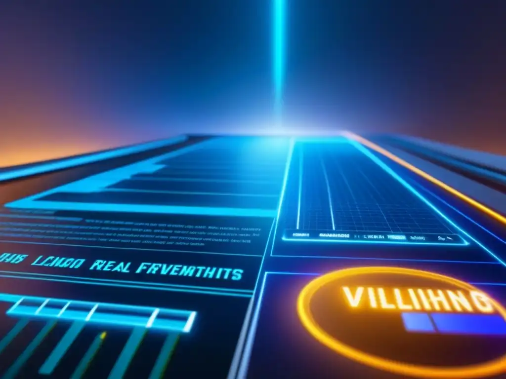Inversión en bienes raíces online: interfaz futurista detallada en 8k Futurista interfaz digital mostrando plataformas online invertir bienes raíces