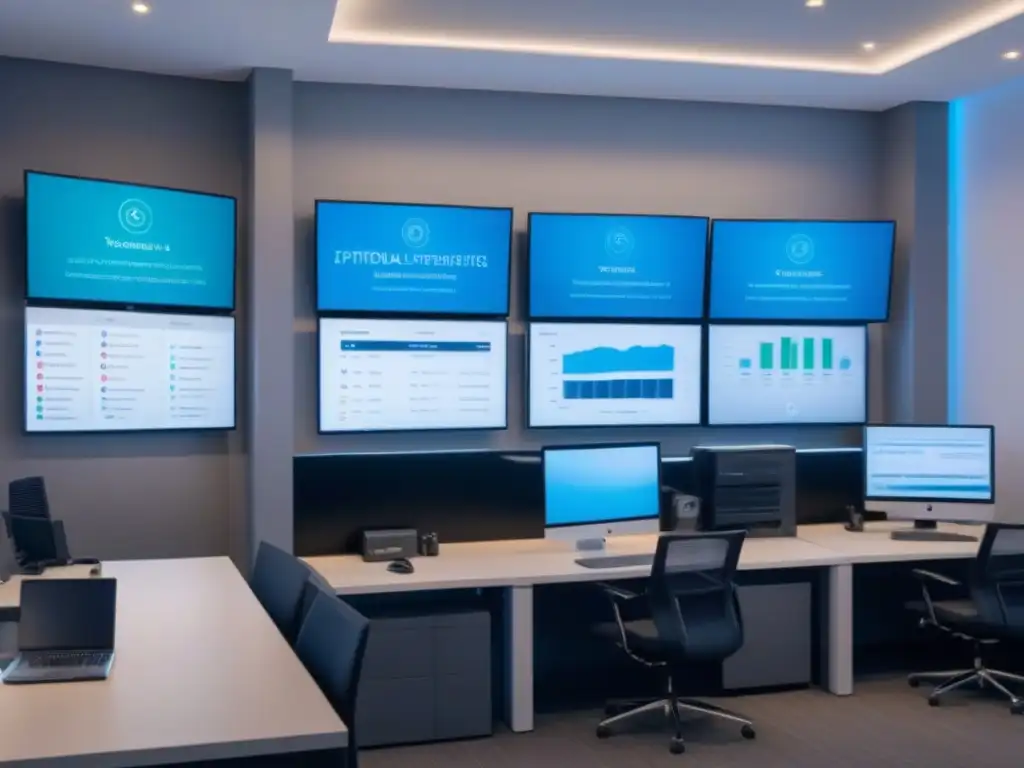 Oficina futurista para agencia inmobiliaria: eficiencia y profesionalismo Diseño futurista de oficina para agencia inmobiliaria con software contabilidad