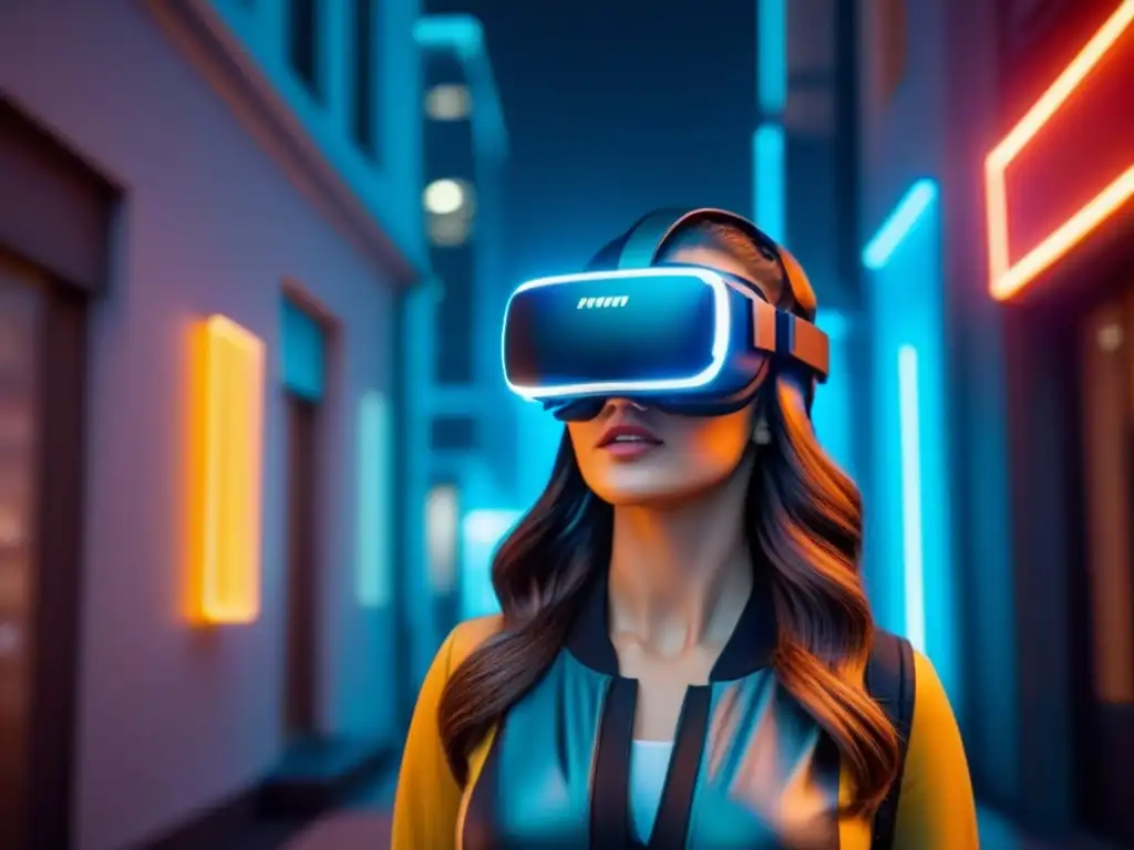 Visita virtual: casas del futuro en detalle 8k Headset futurista en realidad virtual con circuitos brillantes y diseño moderno, rodeado de elementos digitales