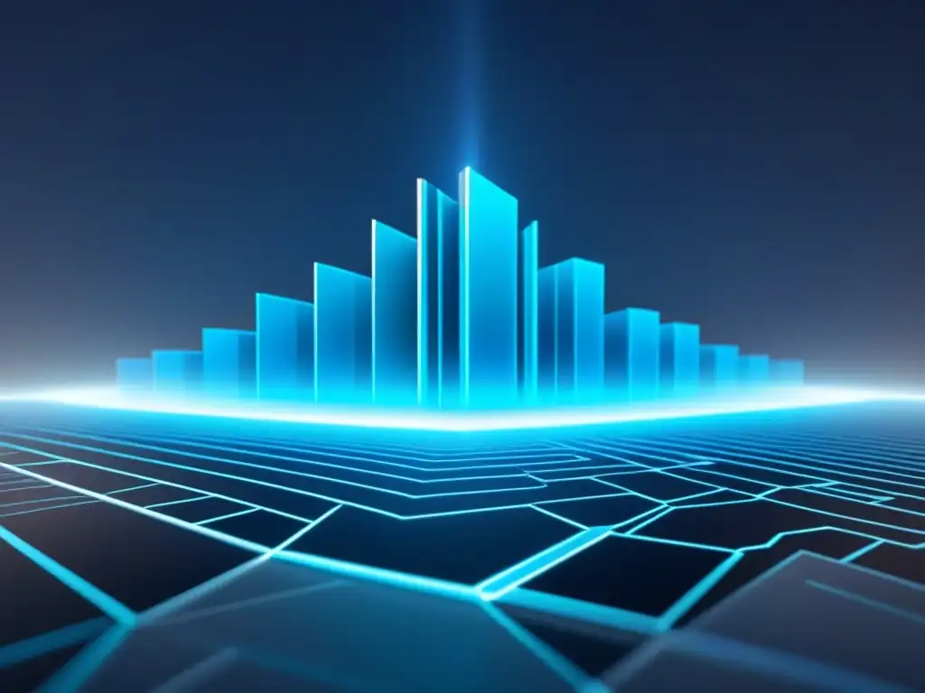 Interfaz futurista de seguridad para inversiones inmobiliarias Futuro digital: protección financiera en inversiones inmobiliarias con interfaz segura y moderna en tonos azules