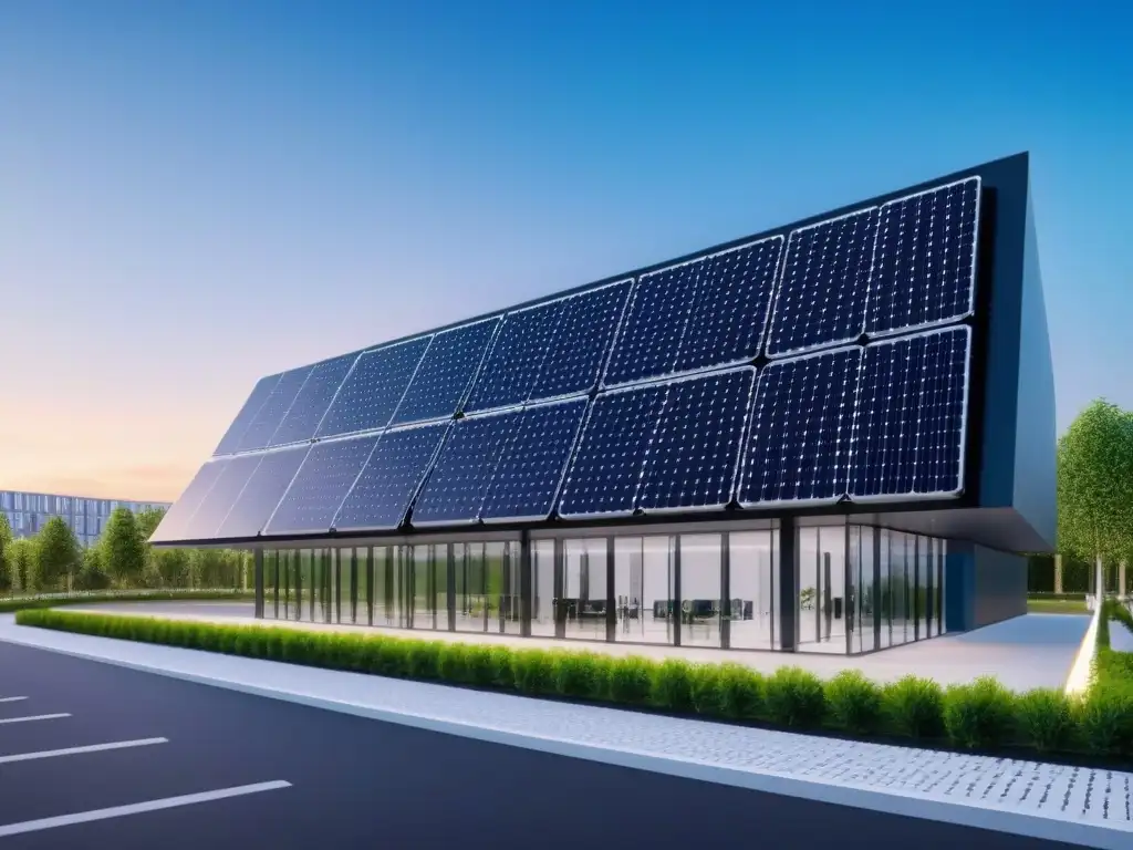 Edificio inteligente del futuro: diseño ecoamigable y tecnología avanzada Un futuro ecoamigable con edificios inteligentes y tecnología sustentable