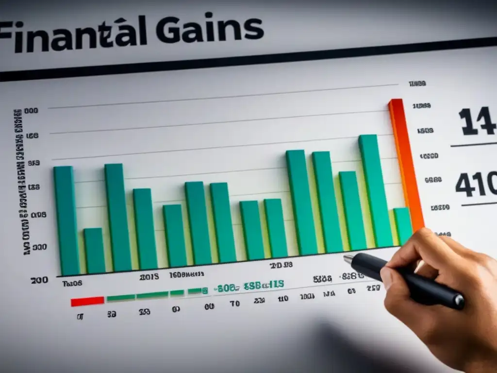 Gráfico financiero: Impacto impuestos ganancias en inversión inmobiliaria Gráfico detallado que muestra el impacto de impuestos en la rentabilidad de la inversión inmobiliaria