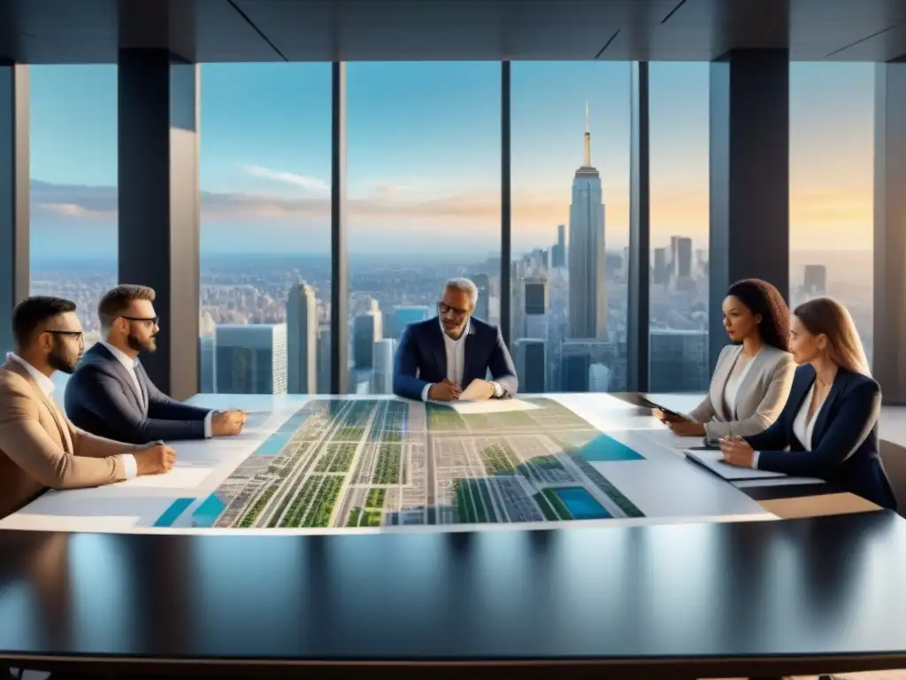 Contrato inmobiliario: análisis detallado en oficina moderna Grupo diverso examina contrato inmobiliario con cláusulas abusivas en moderna oficina urbana
