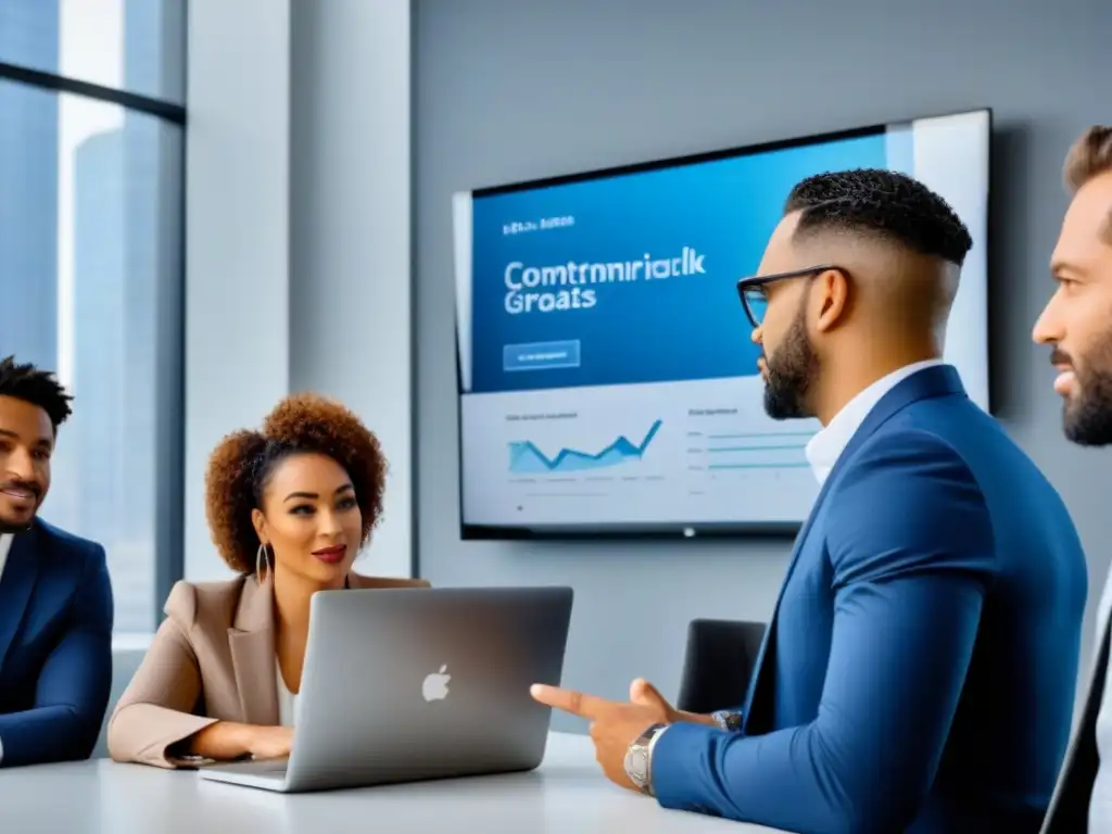 Inversores inmobiliarios novatos en coworking moderno Grupo diverso de principiantes en estrategias de diversificación inmobiliaria colaborando en espacio moderno