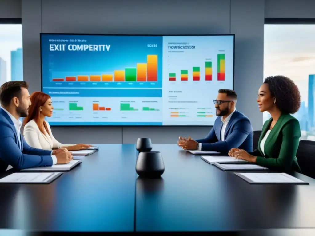 Reunión de expertos: estrategias de éxito en inversiones inmobiliarias Un grupo diverso de profesionales discutiendo estrategias exitosas de inversión en propiedades multifamiliares en una moderna oficina