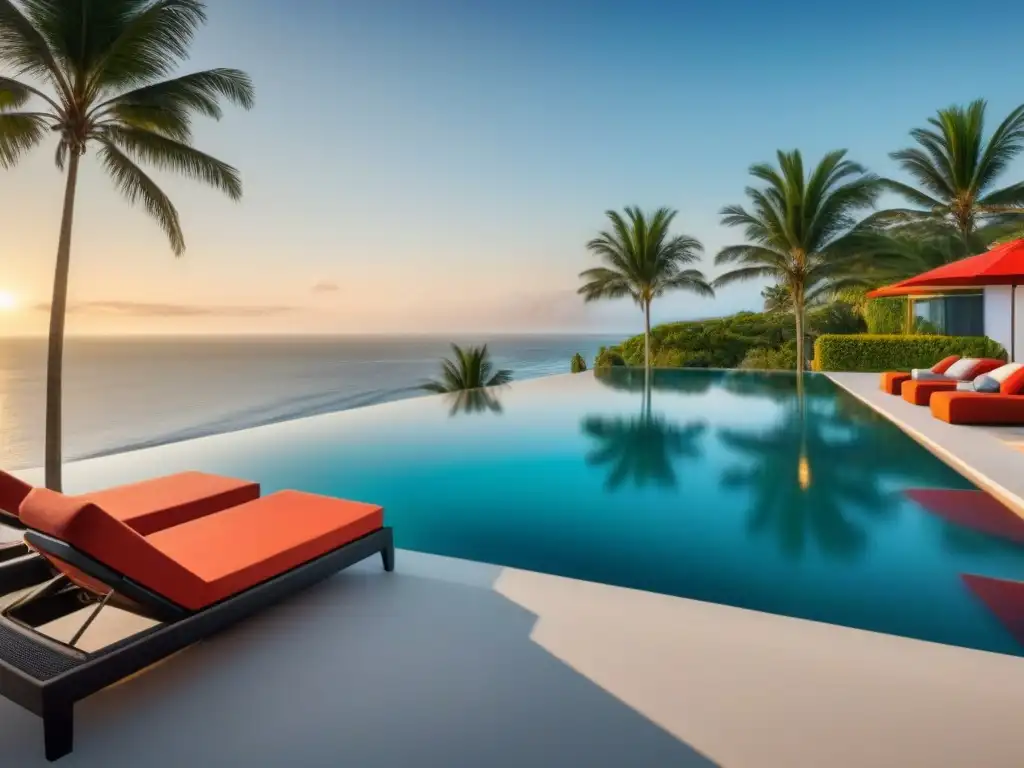 Exclusiva villa de vacaciones: lujo multicultural en la playa Un grupo diverso de vacacionistas felices disfrutan de una lujosa villa frente al mar