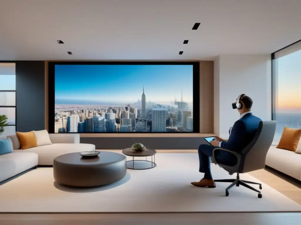 Hermosa visita virtual de lujo en tiempo real - Real Estate 360° Real estate agent showcasing luxurious property via videoconferencing