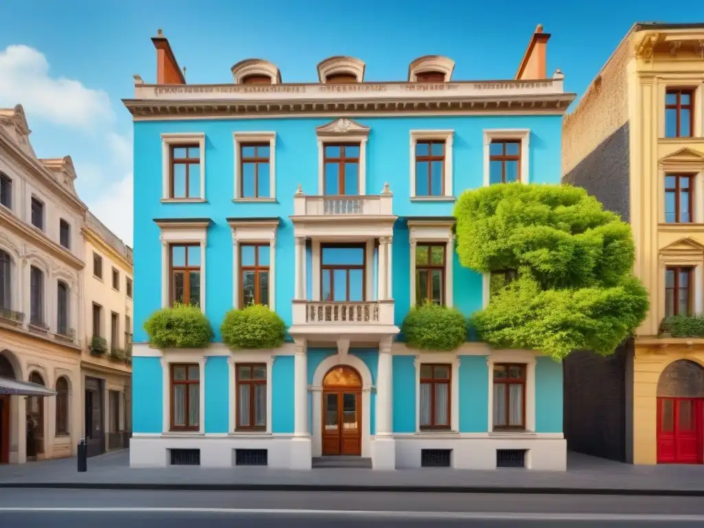 Transformación histórica: Restauración de edificio en el centro urbano Transformación impactante de un edificio histórico restaurado, destacando la conservación patrimonial en valor inmobiliario