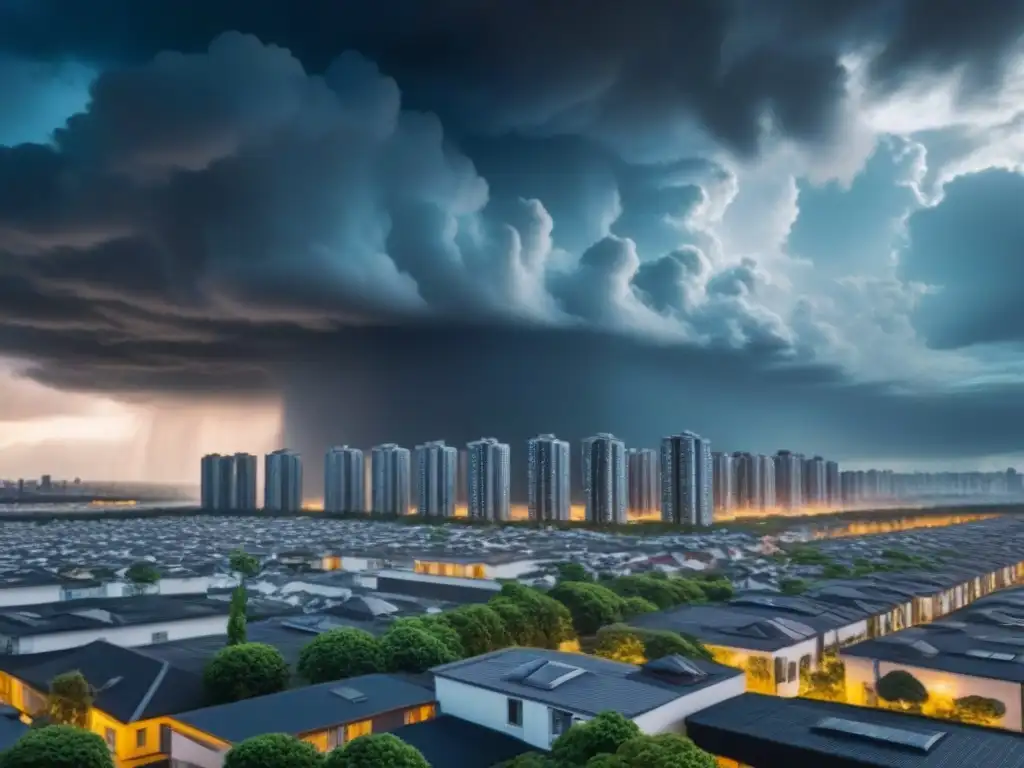 Metrópolis futurista: tecnología de emergencia ante clima extremo Impacto de cambios climáticos en la seguridad de viviendas futuristas