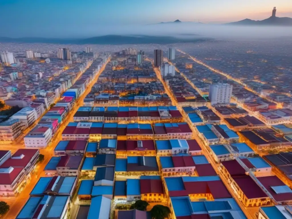 Crecimiento demográfico en México: paisaje urbano vibrante y denso Impacto del crecimiento demográfico en el mercado inmobiliario de México: vibrante paisaje urbano con rascacielos y edificios residenciales