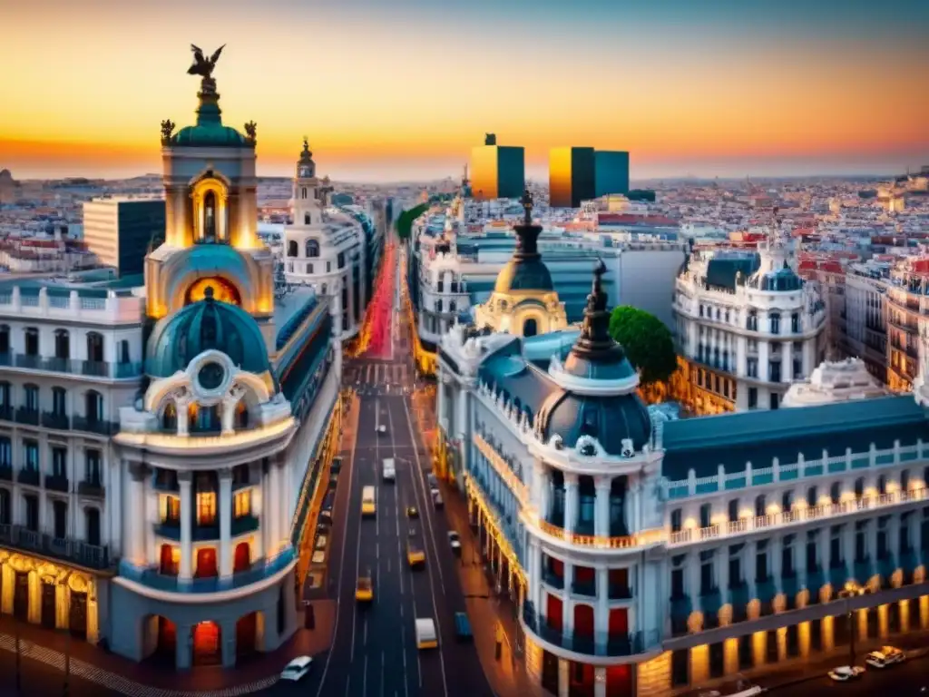 Madrid: mezcla de arquitectura tradicional y moderna en la ciudad Impacto de la crisis económica en el mercado inmobiliario de Madrid: mezcla de arquitectura tradicional y moderna en una bulliciosa ciudad