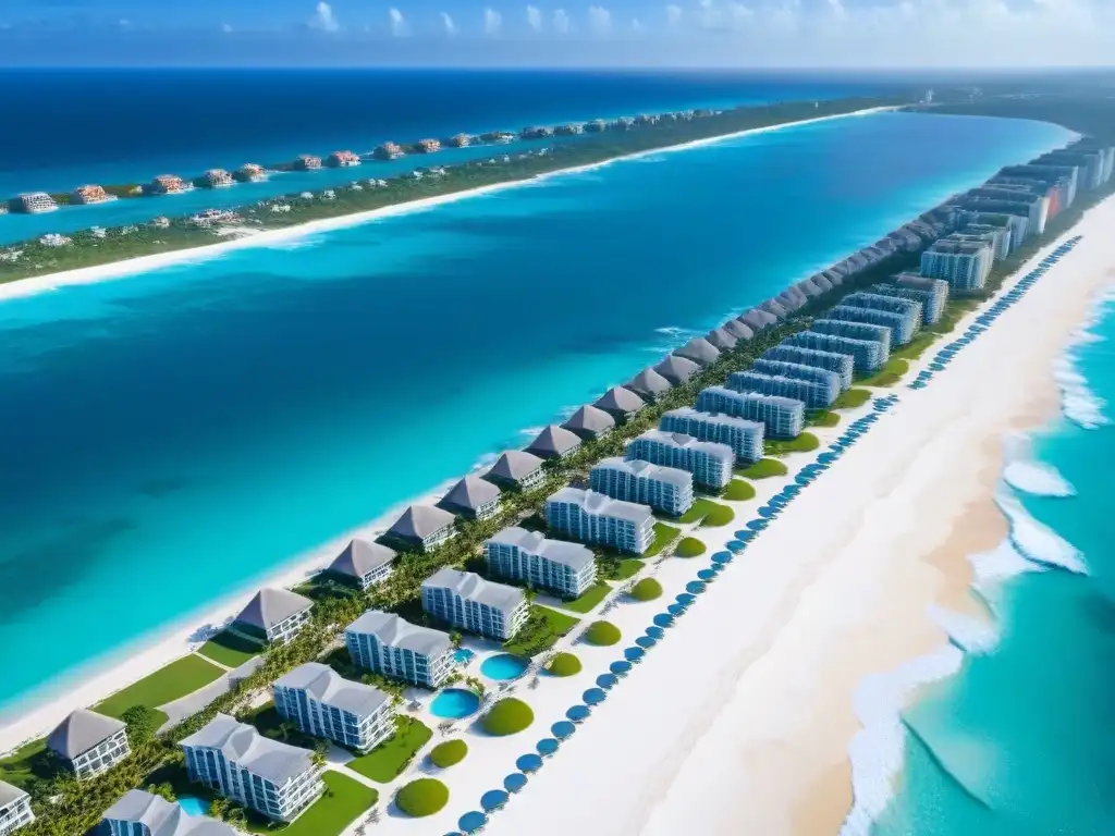 Resort de lujo en Cancún: villas con piscinas infinitas frente al mar Impacto del turismo en el mercado inmobiliario de México: lujoso complejo en Cancún con villas frente al mar y piscinas infinitas