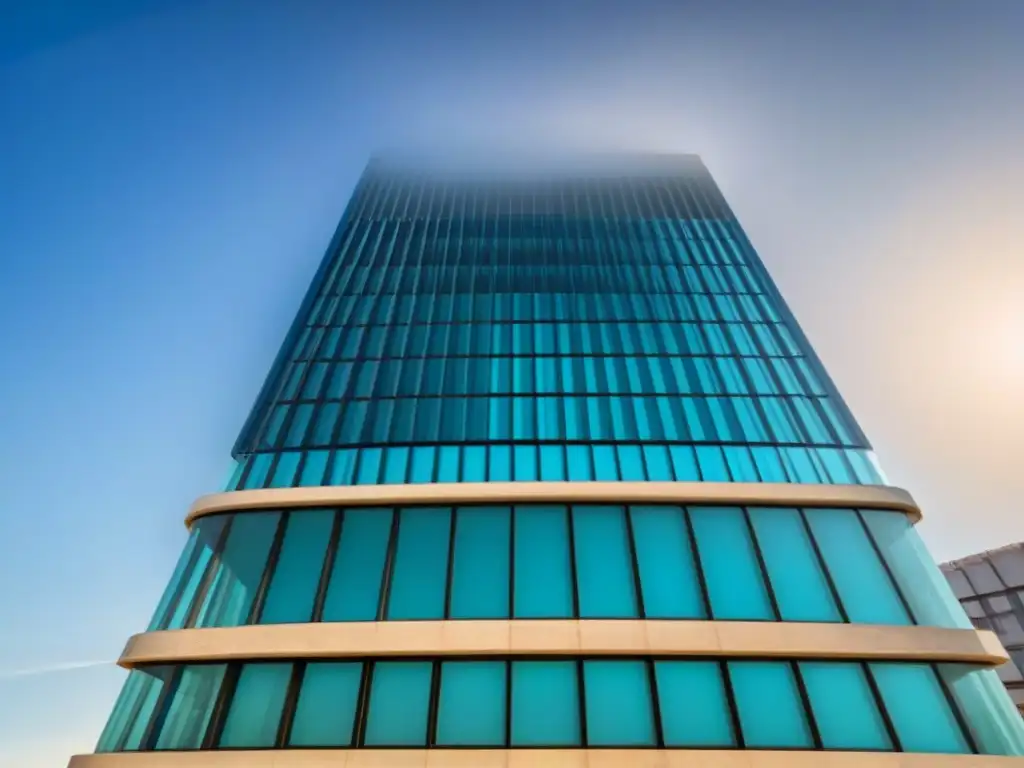 Edificio judicial moderno en España: ley hipotecaria Imponente edificio de juzgado moderno en España bajo cielo azul, representa seguridad con la Nueva Ley Hipotecaria en España