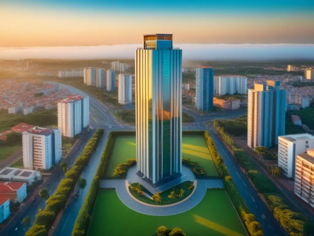 Rascacielos en Asunción: Símbolo de Éxito Inmobiliario en Paraguay Imponente rascacielos en Asunción, Paraguay, reflejando la vibrante vida urbana