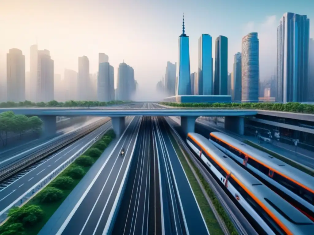 Metrópolis futurista: transporte eficiente y sostenible en la ciudad Importancia de la infraestructura de transporte en áreas metropolitanas: Eficiencia, conectividad y sostenibilidad en una ciudad futurista