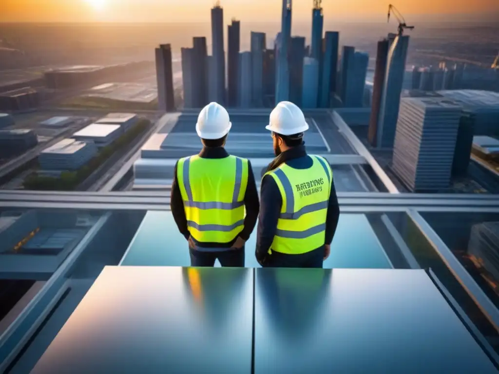 Inspección técnica en edificio futurista al atardecer Importancia de la inspección técnica de edificios con arquitectura futurista al atardecer