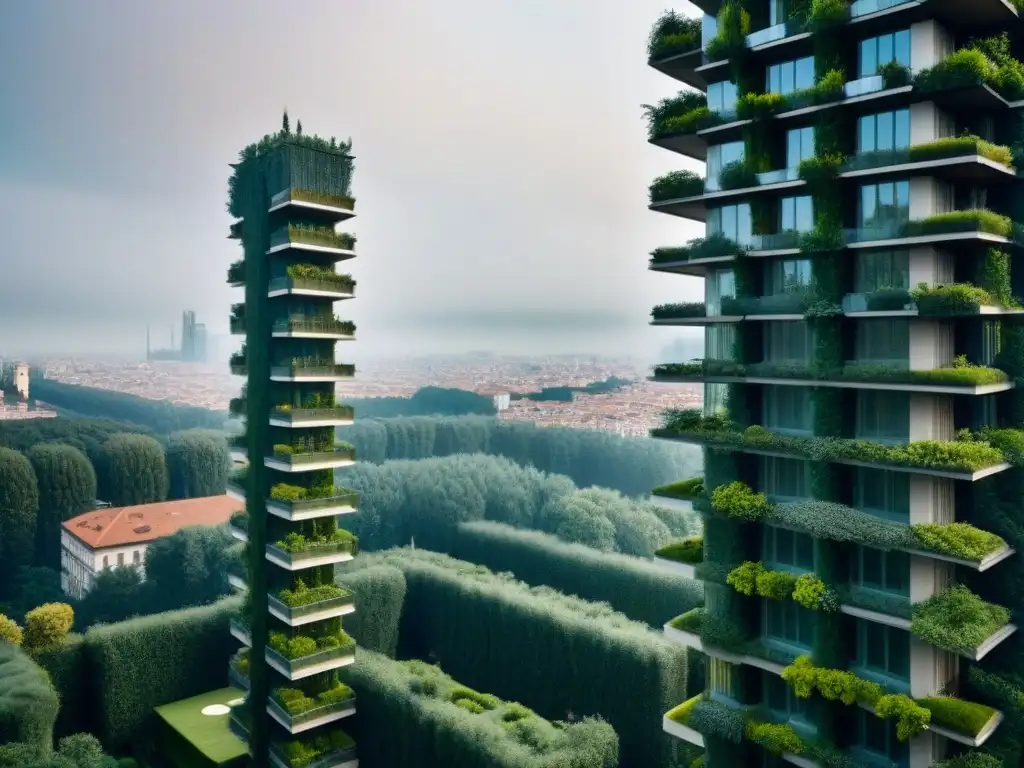 Bosco Verticale en Milán: la selva vertical impresionante Un impresionante Bosco Verticale en Milán, Italia, fusionando arquitectura sustentable y naturaleza en un bosque vertical urbano