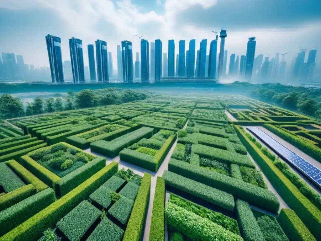 Metrópolis futurista con tecnologías verdes innovadoras y armonía natural Impresionante ciudad futurista con tecnologías verdes y regulaciones conservación mercado inmobiliario