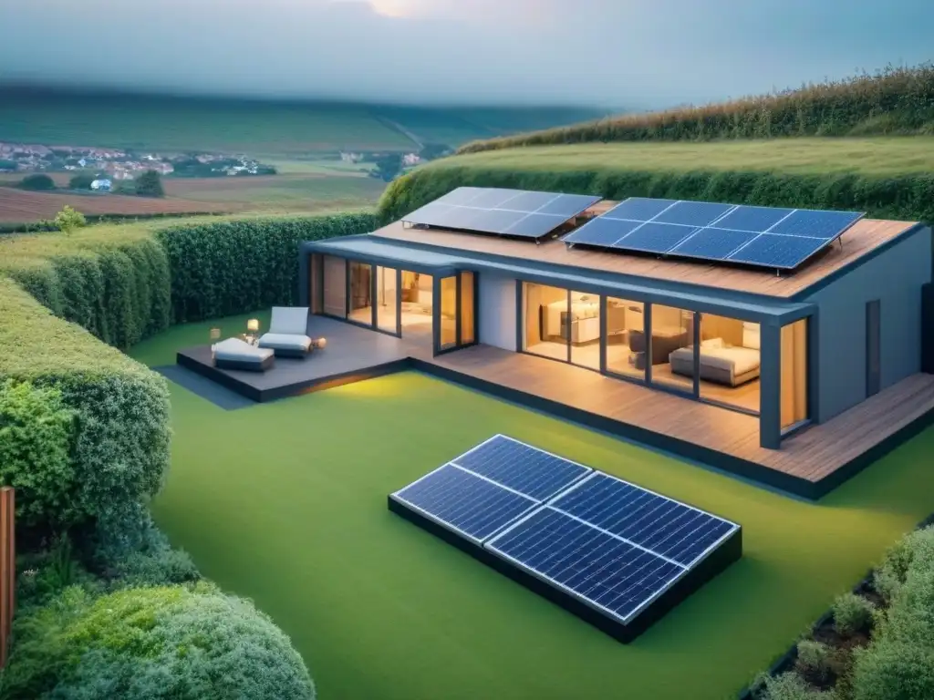Desarrollo de viviendas modulares: diseño sostenible y moderno Un impresionante desarrollo de viviendas modulares sustentables, con diseño geométrico y moderno