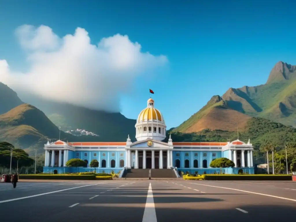 Edificio histórico de la Asamblea Nacional en Caracas, Venezuela Impresionante edificio de la Asamblea Nacional en Caracas, Venezuela, reflejando la legislación inmobiliaria en Venezuela