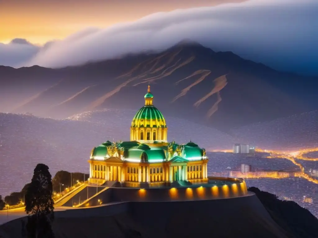 Palacio Legislativo de Bolivia: diseño moderno en La Paz Impresionante Palacio Legislativo de Bolivia en La Paz, reflejando la ciudad y los Andes