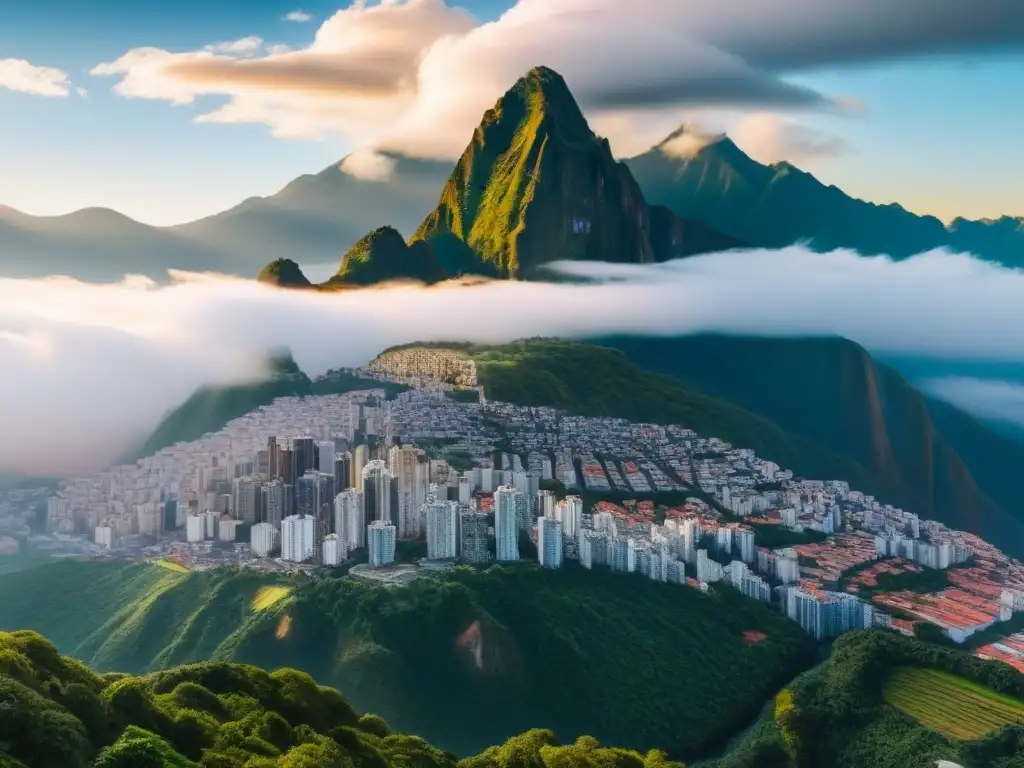 Vista aérea impactante de una ciudad vibrante en Sudamérica Impresionante panorama urbano en Sudamérica, ideal para invertir en bienes raíces