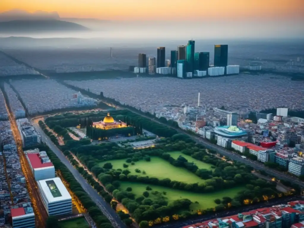 Metrópolis vibrante: Oportunidades de inversión inmobiliaria en Ciudad de México Impresionante vista aérea de la Ciudad de México con rascacielos, parques verdes y bulliciosas calles