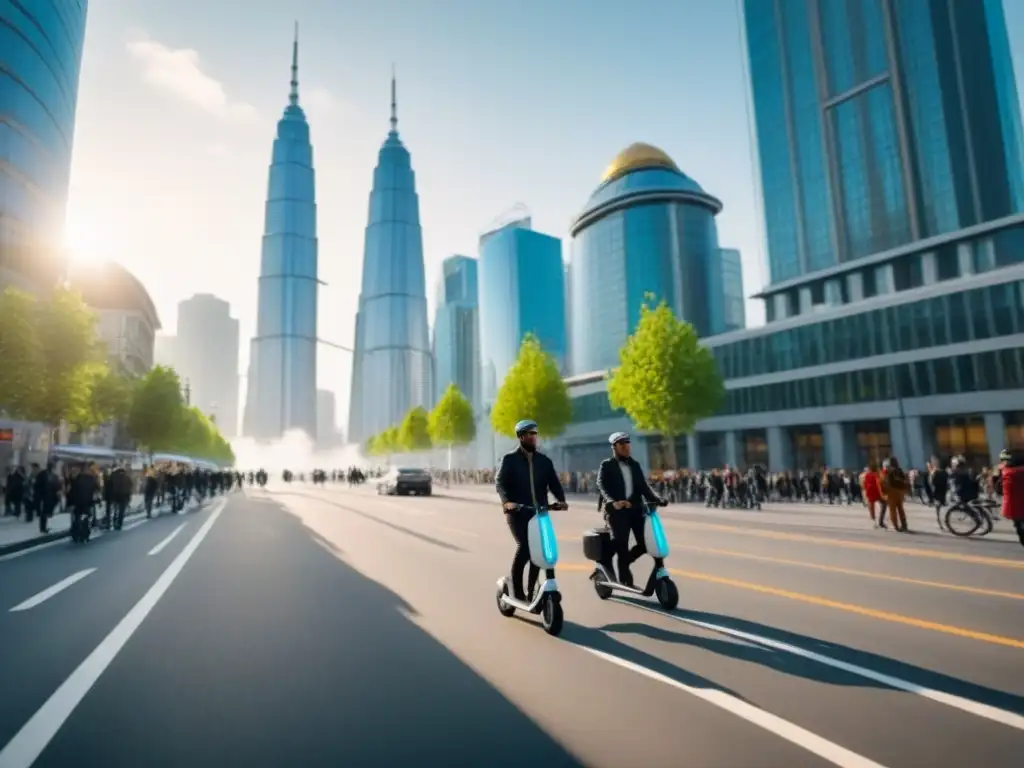 Vida urbana: Movilidad y arquitectura en armonía Influencia de la movilidad urbana y la inversión inmobiliaria en una bulliciosa calle de la ciudad