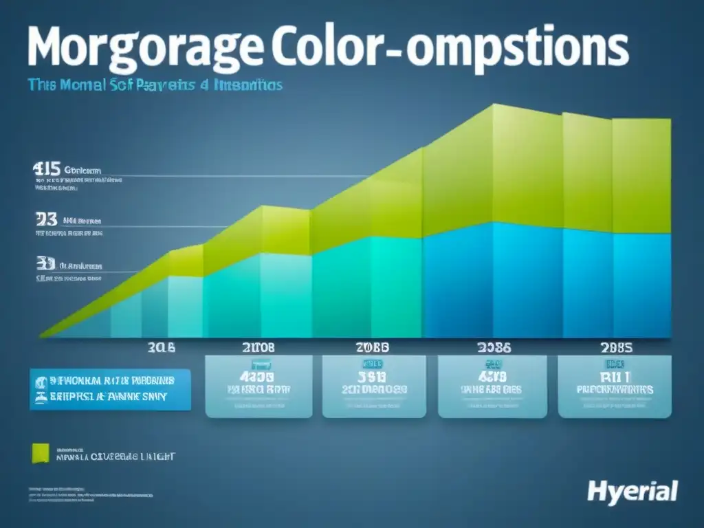 Comparativa hipotecaria: opciones claras y modernas Una infografía moderna y elegante compara opciones de hipotecas, con colores que transmiten confianza y estabilidad financiera