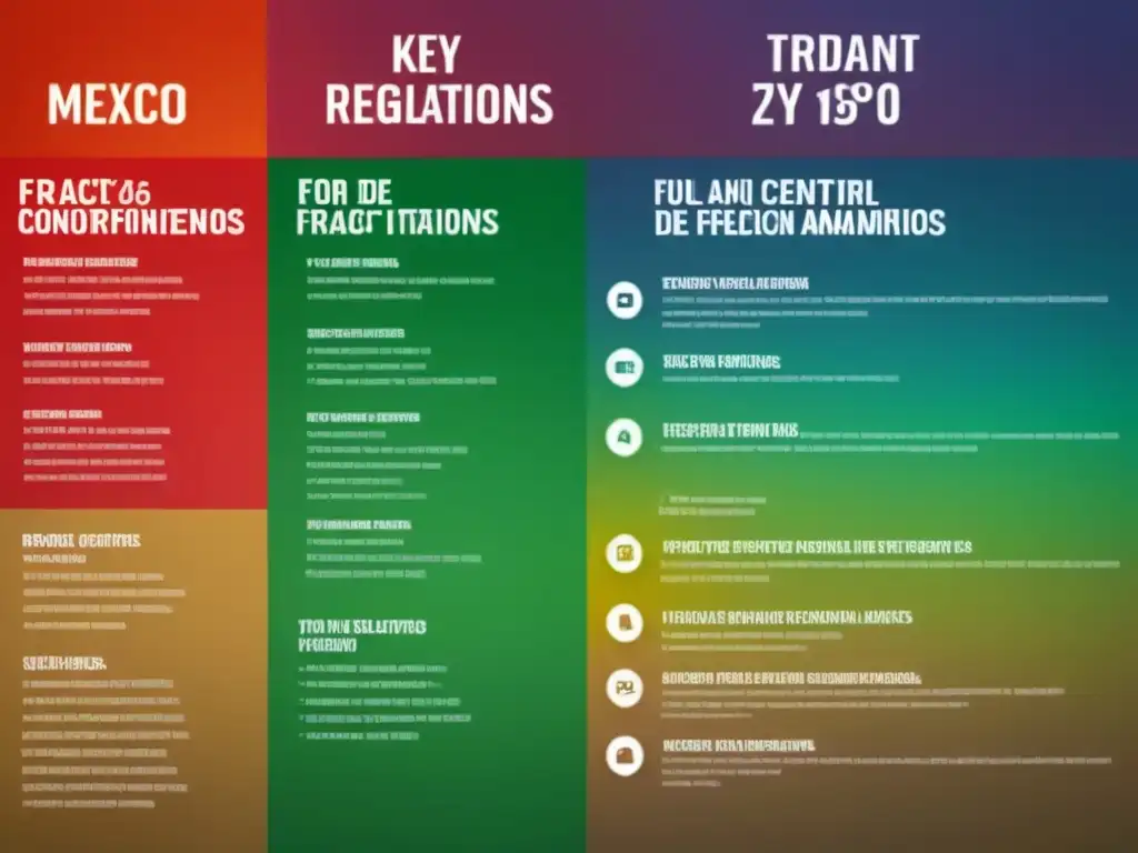 Infografía Ley de Fraccionamientos y Condominios: Claro y Colorido Una infografía vibrante y moderna que desglosa la Ley de Fraccionamientos en México con gráficos coloridos y diagramas ilustrativos