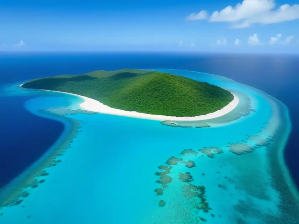 Espectacular vista aérea de San Vicente y las Granadinas: aguas turquesas y arrecifes de coral en el Caribe Regulación inmobiliaria San Vicente: Vista aérea impresionante de paisajes tropicales y aguas cristalinas en San Vicente y las Granadinas