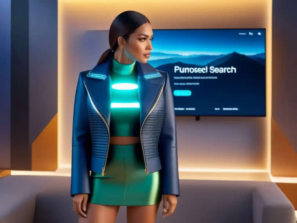 Interfaz de búsqueda futurista con IA personalizada en 8k Un innovador interfaz de búsqueda personalizada de propiedades con machine learning