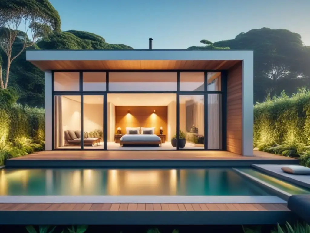 Moderna casa modular eco-lujosa en entorno natural Innovadora vivienda modular con diseño sostenible y lujoso en armonía con la naturaleza