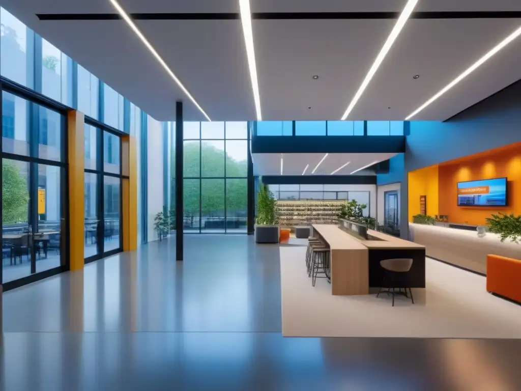 Espacio comercial multifuncional: diseño innovador y vibrante Inspirador espacio comercial multifuncional con diseño innovador y ambiente vibrante