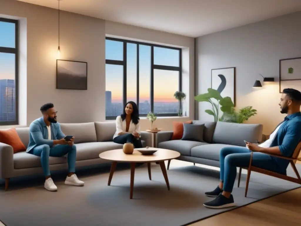 Interacciones entre propietarios e inquilinos en un ambiente moderno Interacciones entre inquilinos y propietario en un moderno complejo de apartamentos