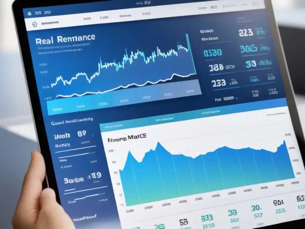 Herramientas financieras para refinanciar: interfaz digital futurista Interfaz digital futurista para refinanciamiento en mercado inmobiliario digital