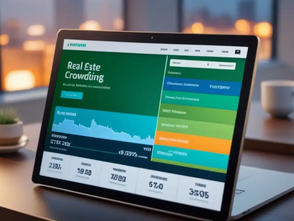 Inversión inmobiliaria online: plataformas de crowdfunding detalladas Interfaz digital moderna de plataformas crowdfunding inmobiliario recomendadas