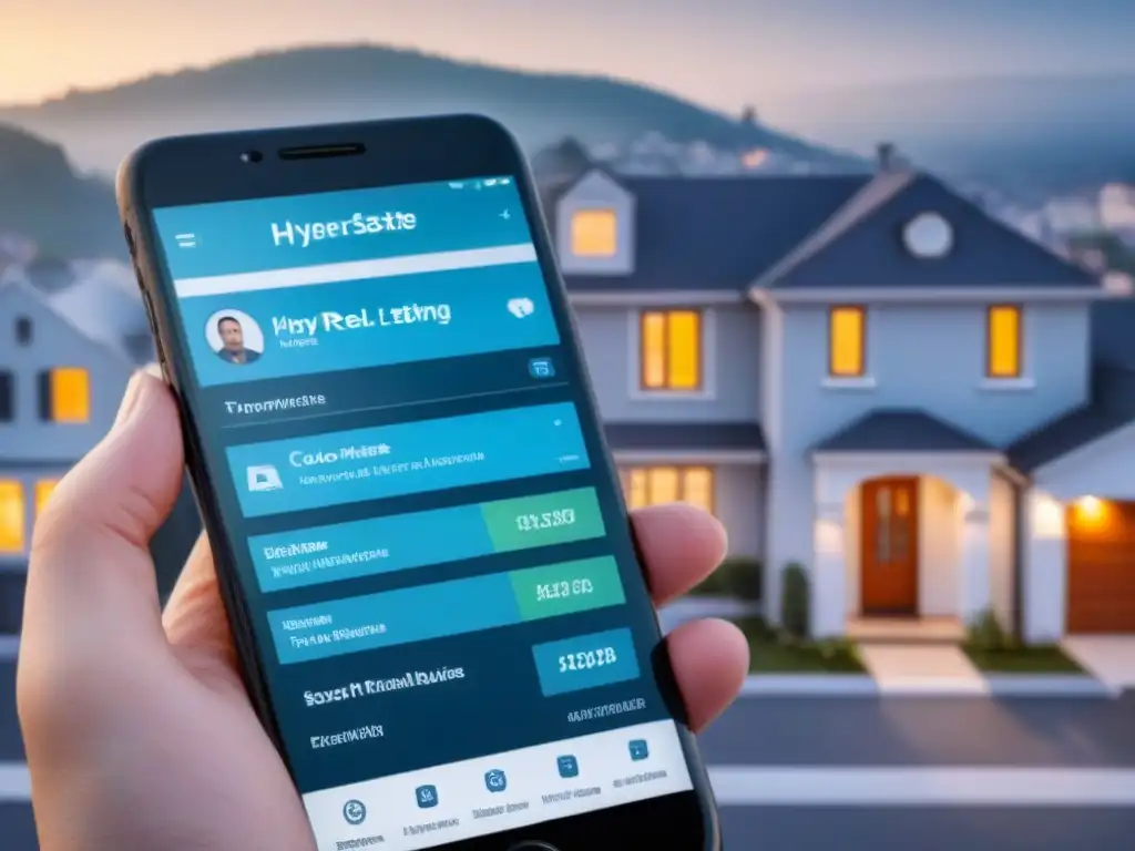Interfaz chatbot inmobiliario ultradetallada y moderna Interfaz moderna de chatbot inmobiliario, con diseño intuitivo y avanzadas funciones AI