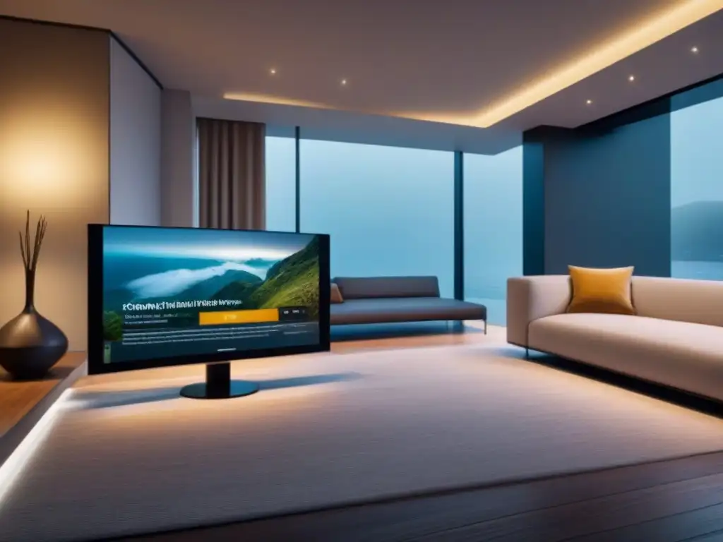 Experiencia inmersiva: Tour virtual de lujo en 8k Interfaz moderna de software para tours virtuales inmobiliarios sin errores en pantalla de alta resolución