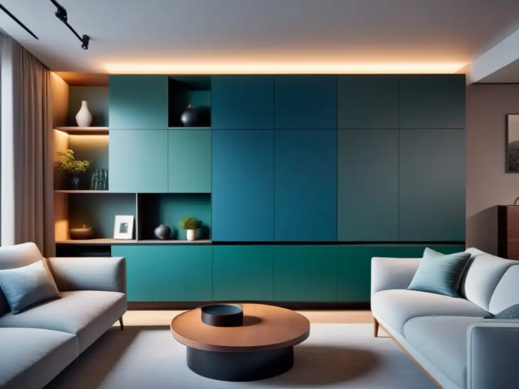 Diseño interior futurista con soluciones innovadoras de almacenamiento Interior futurista con soluciones innovadoras diseño almacenamiento, espacios ocultos y muebles multifuncionales
