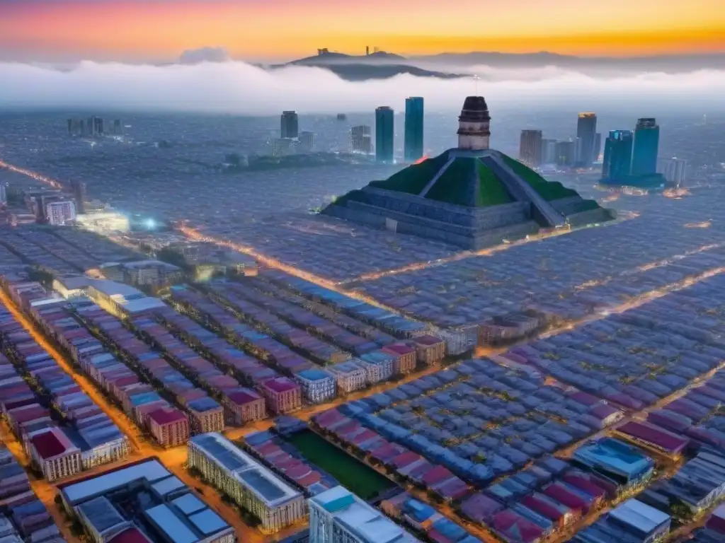 Cityscape de México: Oportunidades de inversión inmobiliaria Inversión en bienes raíces en México: vista aérea de ciudad moderna, colores vibrantes y mezcla de arquitectura histórica y contemporánea