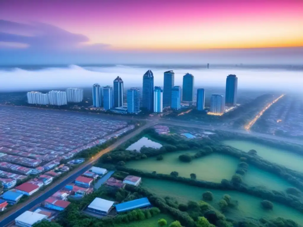 Skyline moderno de Asunción, Paraguay: oportunidades de inversión inmobiliaria Inversión inmobiliaria en Paraguay: Vista aérea de la moderna y vibrante ciudad de Asunción con rascacielos y arquitectura contemporánea