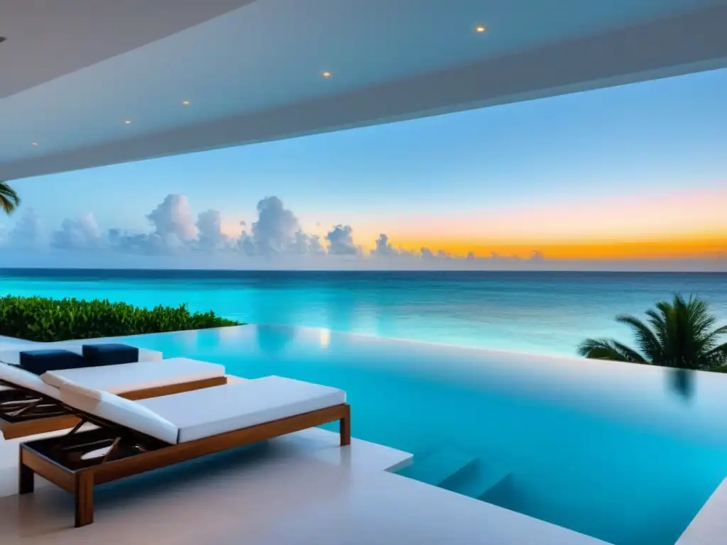Villa de lujo frente al mar en Bahamas: piscina infinita y atardecer dorado Inversión inmobiliaria en Las Bahamas: lujosa villa moderna frente al mar con piscina infinita y atardecer dorado