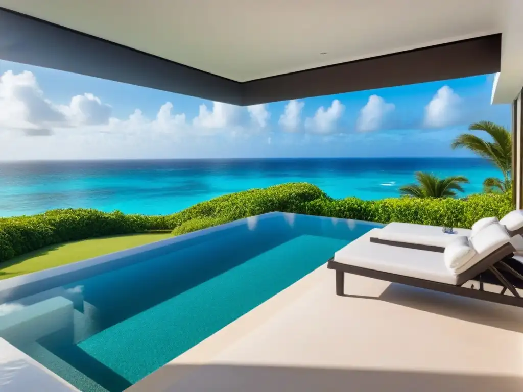 Villa de lujo frente al mar en Barbados: diseño moderno y exclusivo Inversión inmobiliaria en Barbados: Villa moderna de lujo frente al mar caribeño al atardecer