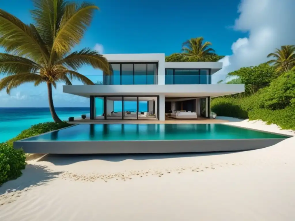 Propiedad de lujo en Barbados: vista panorámica al mar Inversión inmobiliaria en Barbados: Propiedad de lujo en la playa con diseño contemporáneo y vistas panorámicas al mar turquesa