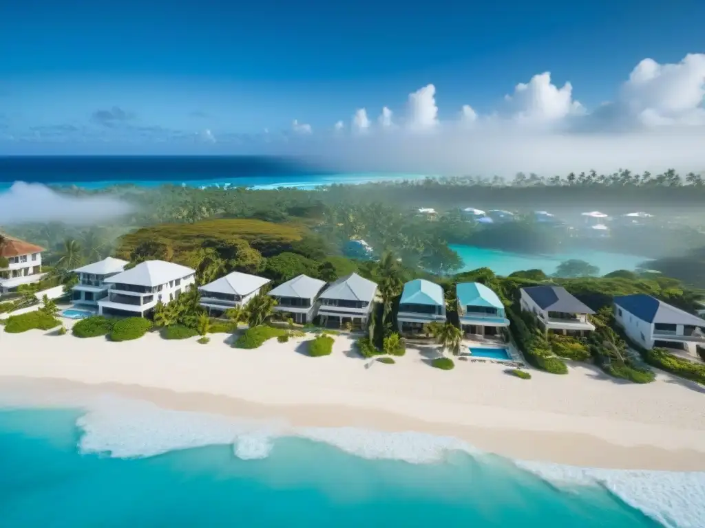 Paraíso en Barbados: Inversión en propiedades de lujo frente al mar Inversión inmobiliaria en Barbados: Vista aérea detallada de la costa idílica de Barbados con aguas turquesas y playas de arena blanca