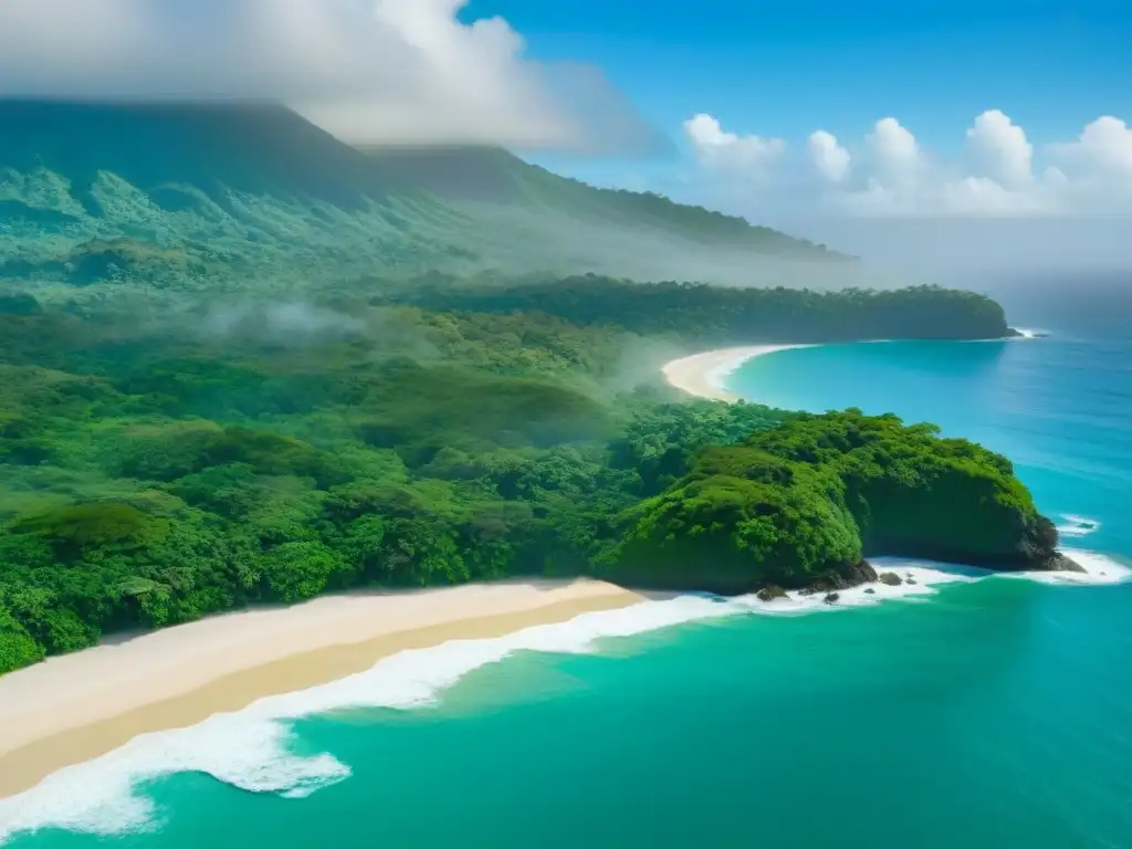 Costa Rica: Armonía natural y moderna en propiedades de lujo Inversión inmobiliaria en Costa Rica: Vista aérea de la exuberante selva tropical de Costa Rica y el océano Pacífico